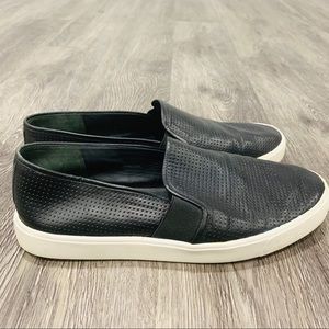 Vince Black Perforated Leather Blair Sneaker Shoes